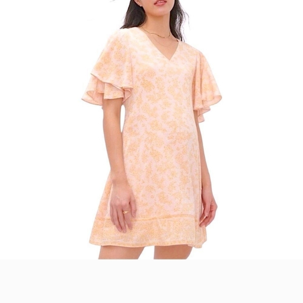 Hatch Light Peach Floral Mini Dress